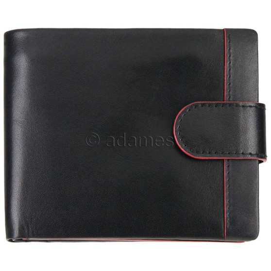 Golunski Men's Leather Wallet 5-554 Black/Red : Front