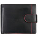 Golunski Men's Leather Wallet 5-554 Black/Red : Front