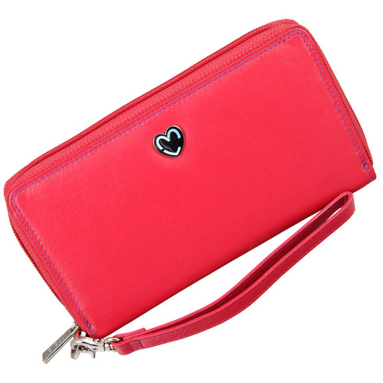 Zip Around Purse RFID Protection Mala Leather Tabitha 3276 Pink: Front