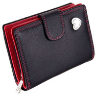 Waller Purse with RFID Protection Tabitha by Mala Leather 3188 Black : Front