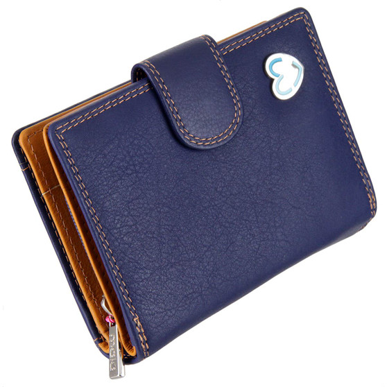 Waller Purse with RFID Protection Tabitha by Mala Leather 3188 Navy: Front