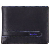 Leather wallet with coin-pocket axis-165 black-blue : front