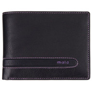 Leather wallet with coin-pocket axis-165 black-purple : front