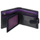 Leather wallet with coin-pocket axis-163 black-purple : Open 1