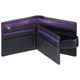 Leather wallet with coin-pocket axis-163 black-purple : Open 2