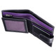 Leather wallet with coin-pocket axis-163 black-purple : Open 3