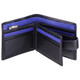 Leather wallet with coin-pocket axis-163 black-blue : Open 2