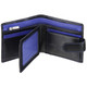 Leather wallet with coin-pocket axis-163 black-blue : Open 1