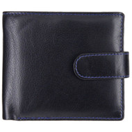 Leather wallet with coin-pocket axis-163 black-blue : front