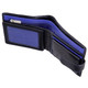 Leather wallet with coin-pocket axis-163 black-blue : Open 3