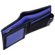 Leather Wallet with ID/Pass Window Mala Axis-146 Black/Blue : Open 1