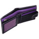 Leather Wallet with ID/Pass Window Mala Axis-146 Black/Purple : Open 1