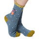 Thought Bamboo Socks SPW483 Flora Flowers Sea Blue 2