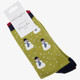 Thought Men's Bamboo Socks : SPM341 Snowman - Lichen Pair