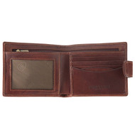 Tumble & Hide Italian Leather Wallet with Tab - Brown : Open