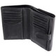 Tumble and Hide Large Italian Leather Purse 1260 Black : Open