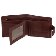 Tumble & Hide Italian Leather Wallet with Coin Pocket 2014 Brown : Open