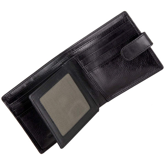 Mala Leather Tab Wallet Toro Collection 169 Black : Open 1