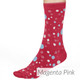 Thought Women's Bamboo Socks SPW671 Lucille: Magenta Pink - one sock shown on model's foot