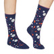 Thought Women's Bamboo Socks SPW671 Lucille: Navy - two socks shown on model's feet
