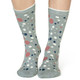 Thought Women's Bamboo Socks SPW671 Lucille: Grey Marle - two socks shown on model's feet

