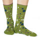 Thought Women's Bamboo Socks SPW671 Lucille: Olive Green - two socks shown on model's feet
