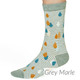 Thought Women's Bamboo Socks SPW673 Juliette Raindrops: Grey Marle - one sock shown on model's foot
