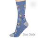 Thought Women's Bamboo Socks SPW711 Helen Bike : Blue Slate - one sock shown on model's foot