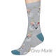 Thought Women's Bamboo Socks SPW711 Helen Bike : Grey Marle - one sock shown on model's foot