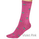 Thought Women's Bamboo Socks SPW694 Cretia Heart: Violet Pink. 1 sock  on model's foot