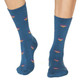 Thought Women's Bamboo Socks SPW694 Cretia Heart: Blue Slate. 1 pair on model's feet