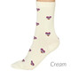 Thought Women's Bamboo Socks SPW694 Cretia Heart: Cream. 1 sock  on model's footThought Women's Bamboo Socks SPW694 Cretia Heart: Cream. 1 sock on model's foot.