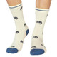 Thought Women's Bamboo Socks SPW692 Lula Cat: Cream. 1 pair on model's feet