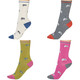Thought Women's Bamboo Socks SPW692 Lula Cat : 4  pairs on model's feet