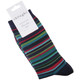 Thought Bamboo Socks for Men. SPM682 'Abram Multi Stripe' : Navy - a folded pair