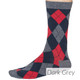 Thought Bamboo Socks for Men. SPM703 'Philip Argyll' : Dark Grey - one sock shown on a model's foot