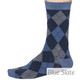Thought Bamboo Socks for Men. SPM703 'Philip Argyll' : Blue Slate - one sock shown on a model's foot