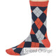 Thought Bamboo Socks for Men. SPM703 'Philip Argyll' : Spiced Orange - one sock shown on a model's foot