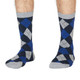 Thought Bamboo Socks for Men. SPM703 'Philip Argyll' : Grey Marle - two socks shown on a model's feet