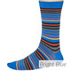 Thought Bamboo Socks for Men. SPM702 'Watson Stripe' : Bright Blue - one sock shown on a model's foot
