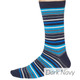 Thought Bamboo Socks for Men. SPM702 'Watson Stripe' : Dark Navy - one sock shown on a model's foot