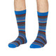 Thought Bamboo Socks for Men. SPM702 'Watson Stripe' : Bright Blue - two socks shown on a model's feet