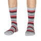 Thought Bamboo Socks for Men. SPM702 'Watson Stripe' : Grey Marle - two socks shown on a model's feet