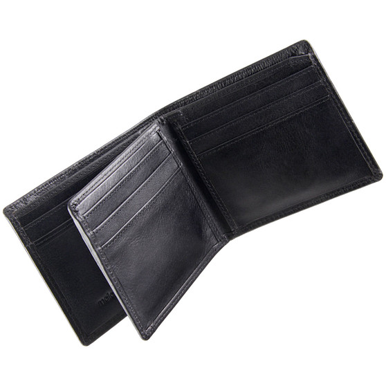 Mala Leather Toro Collection ML Toro 171 Black : Shown open with credit card slots