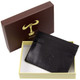 Slim Card Wallet Mala Leather Toro Black 618:  Pictured with it's gift box