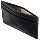 Slim Card Wallet Mala Leather Toro Black 618:  Showing the fabric lining