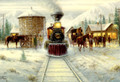 Leanin' Tree #C71196 Steam Train at Water Stop Christmas Cards