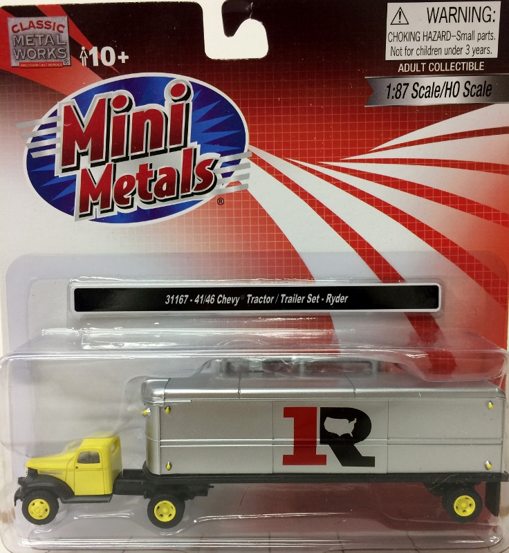 Ryder HO SCALE Classic Metal Works  #31167 Chevy Box Truck Trailer 