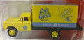 Yellow and Gray Box Truck with 1960 Ford Cab.  GE Logo on door.  Soft White Bulbs graphic on side of box, as well as picture of Mr Magoo on a rocket ship holding a light bulb.