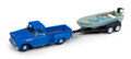 Classic Metal Works #40012 '57 Chevy Pickup with Fishing Boat - Blue (HO)